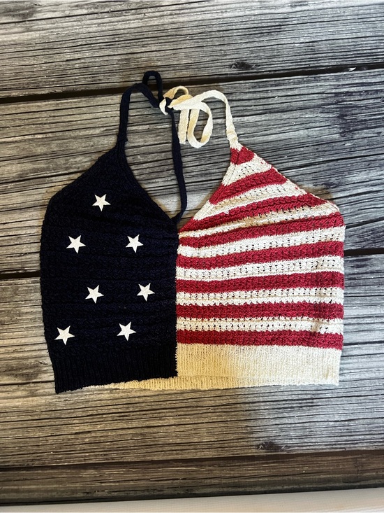 American Eagle Outfitters Tops - American Eagle Outfitters American Flag Knit Halter Top - Medium